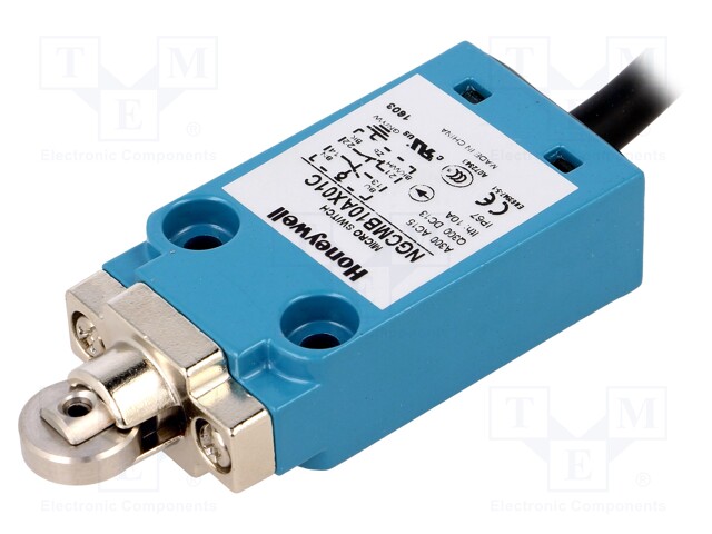 Limit switch; oblong plastic roller Ø12,7mm; NO + NC; 10A; IP67