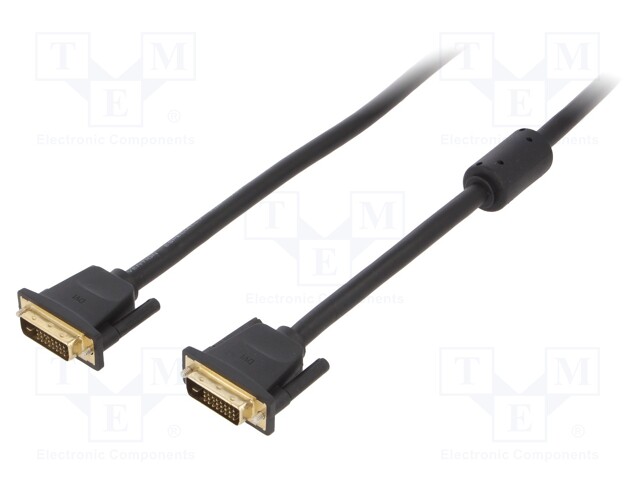 Cable; dual link; DVI-D (24+1) plug,both sides; 1.5m; black