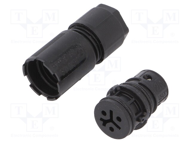 Plug; Connector: circular; female; PIN: 3; silver plated; 8A; 250V