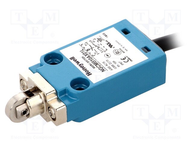 Limit switch; transversal plastic roller Ø12,7 mm; NO + NC; 10A