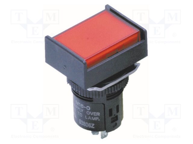 Control lamp; 16mm; M16; -10÷55°C; Illumin: LED; Ø16.2mm; IP40; red