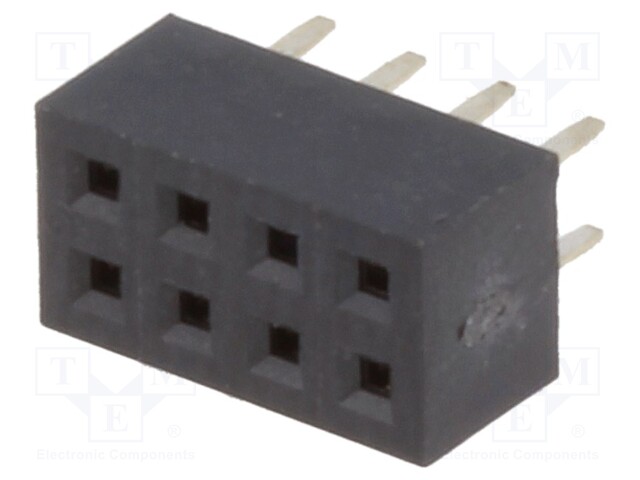 Socket; pin strips; female; PIN: 8; straight; 2mm; THT; 2x4