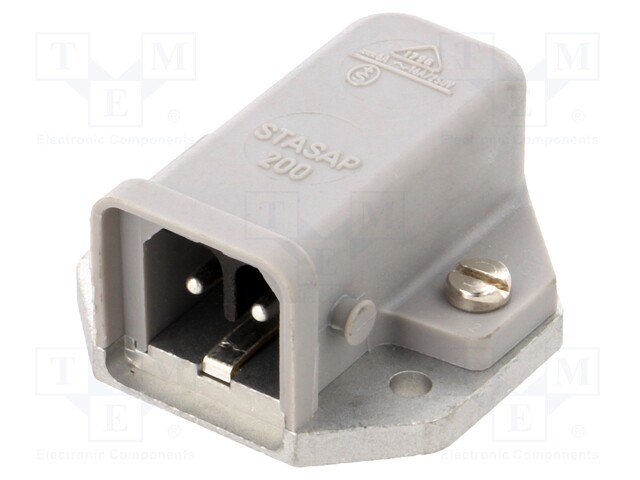 Connector: rectangular; ST; socket; male; PIN: 2; coded; tinned; IP54