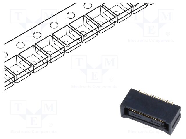 Connector: PCB to PCB; DF40; vertical; female; on PCBs; socket; SMT