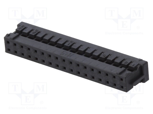 Plug; wire-board; female; DF11; 2mm; PIN: 34; w/o contacts; straight
