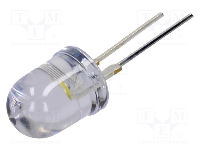 LED; 10mm; white cold; 30°; Front: convex; Pitch: 5.16mm; 6500(typ)K