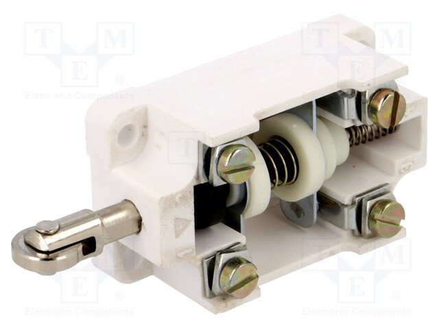 Limit switch; pusher with orthogonal roller; NO + NC; 16A; IP00