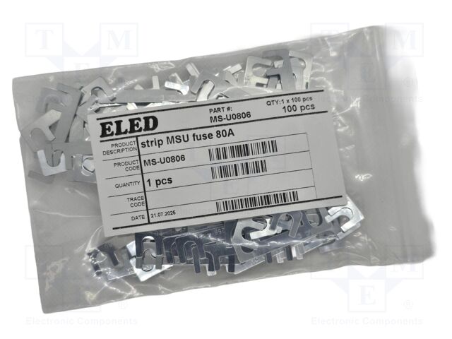Fuse: fuse; 80A; 32VDC; automotive,strip fuse; 41mm; M5 screw