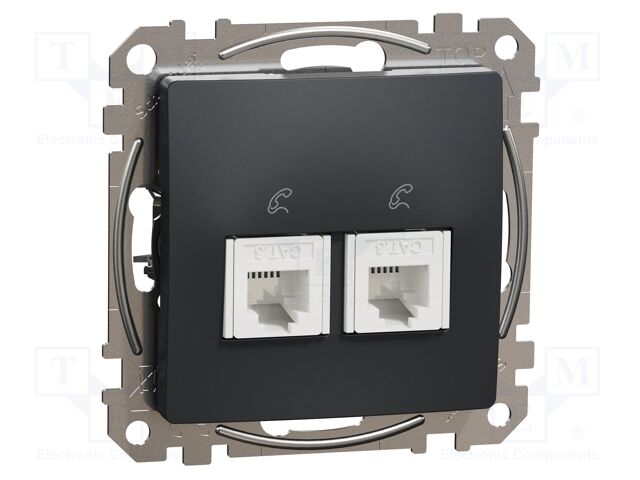 Telephone socket dual; IP20; plaster embedded,in mounting box