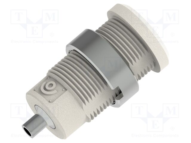 Connector: 4mm banana; socket; white; 2mm soldering hole