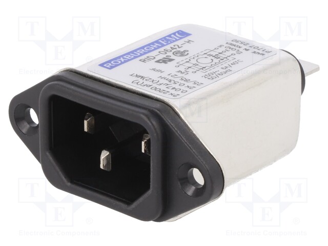 Connector: AC supply; socket; male; 6A; 250VAC; IEC 60320; -25÷85°C
