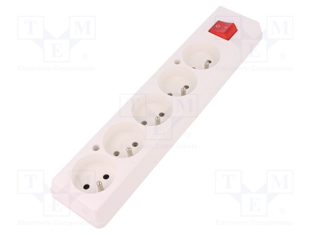 Connector: AC supply; splitter; Layout: 2P+PE; white; 250VAC; 16A