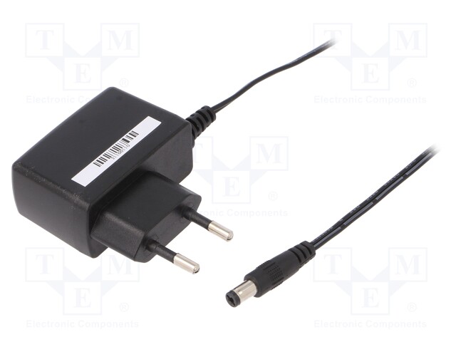 Power supply: switched-mode; 12VDC; 0.5A; Out: 5,5/2,1; 6W; Plug: EU