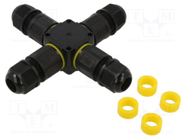Connector: AC supply; snap-on; IP68; Body: black