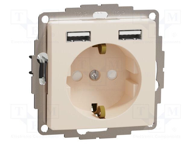 E-type socket; 250VAC; IP20; plaster embedded,in mounting box