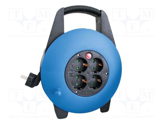 Extension lead; 3G1.5mm2; enclosed reel,rolled; Sockets: 4; PVC