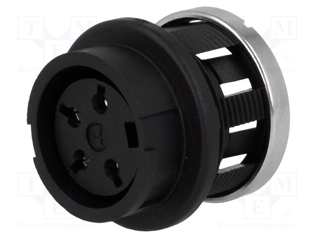 Socket; DIN; female; PIN: 4; Layout: 240°; soldering; 300V; 5A; 0.5mm2