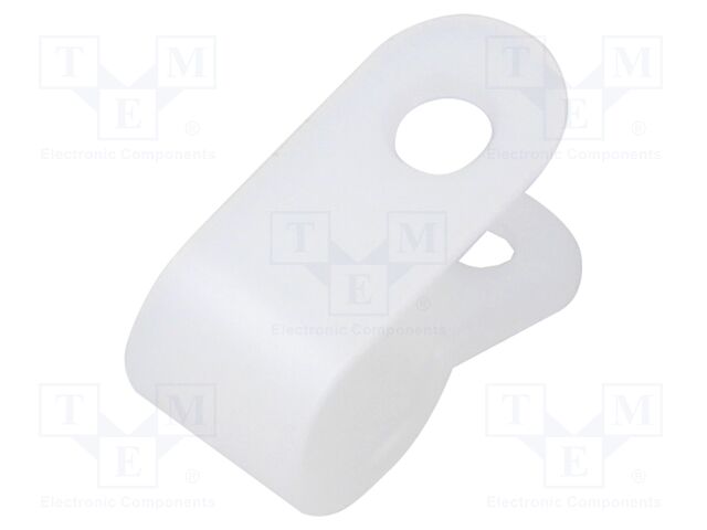 Fixing clamp; 6.4mm; polyamide; natural; Cable P-clips