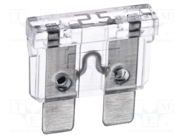 Fuse: fuse; 25A; 32VDC; automotive; 19.2mm; 19.2x5.2x19.2mm