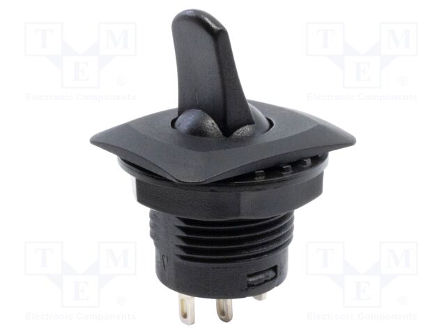 ROCKER SWITCH, SPDT, BLACK, PANEL