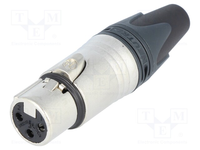 Plug; XLR; female; PIN: 3; straight; for cable; soldering; 16A