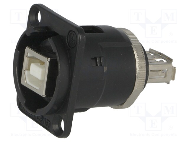 Adapter; USB A socket-back,USB B socket-front; EH; USB 2.0
