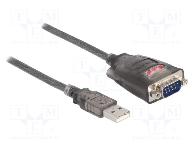 USB to RS232 converter; D-Sub 9pin plug,USB A plug; 0.2m