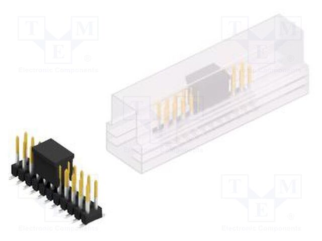 Connector: pin strips; pin header; male; PIN: 22; 2.54mm; SMT; 2x11