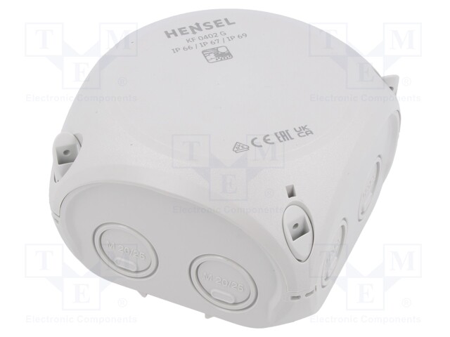 Enclosure: junction box; X: 104mm; Y: 104mm; Z: 70mm; IP66,IP67; grey