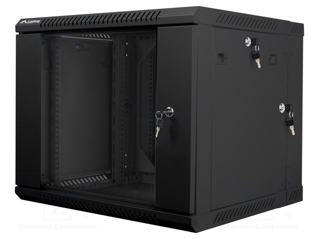 Enclosure: rack cabinet; Standard: 19"; 9U; black; Z: 600mm; X: 600mm