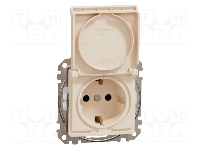 F-type socket (Schuko); 250VAC; IP44; beige; Sedna; Illumin: none