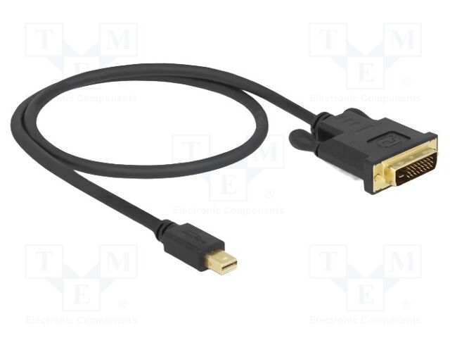 Cable; DVI-D (24+1) plug,mini HDMI plug; Len: 0.5m; black; 32AWG