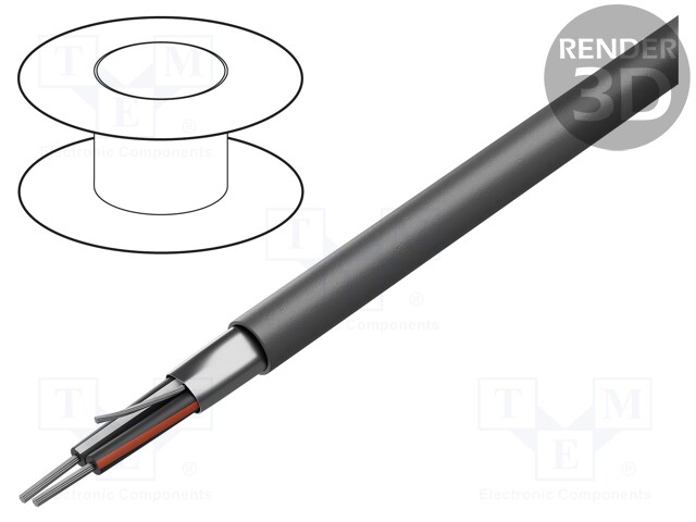 Wire; EcoCable Mini; 1x2x20AWG; Al-PET foil; MPPE; dark grey; 300V