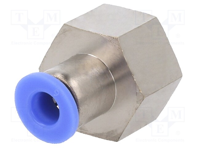 Push-in fitting; straight; -0.95÷15bar; nickel plated brass