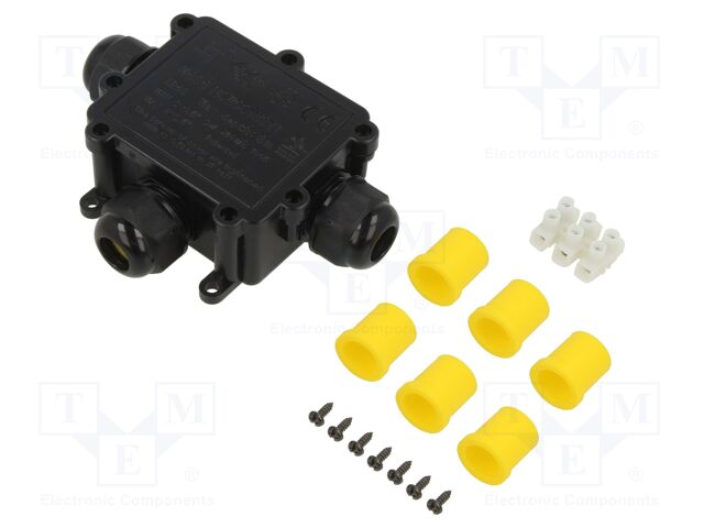 Connector: AC supply; screw terminal; IP68; Body: black
