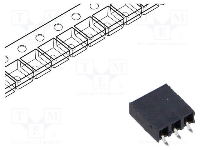 Connector: pin strips; female; PIN: 3; 2.54mm; gold-plated; SMT