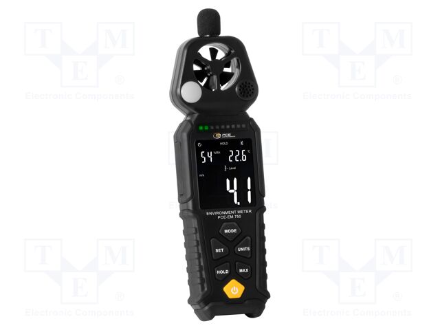 Thermoanemometer; LCD 2,75"; Vel.measur.resol: 0.1m/s; -20÷60°C