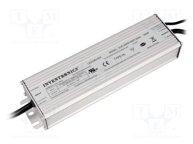 Power supply: switched-mode; LED; 200W; 95÷190V; 1050mA; 90÷305VAC