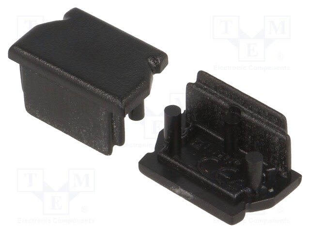 Cap for LED profiles; black; ABS; Application: UNI12