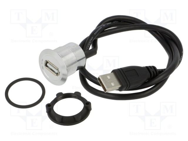 Adapter cable; USB A socket,USB A plug; USB 2.0; Len: 0.6m