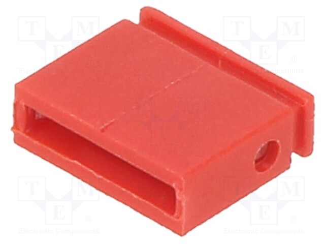 Jumper; pin strips; female; closed; 5.08mm; 1x2; tinned; 3A; red