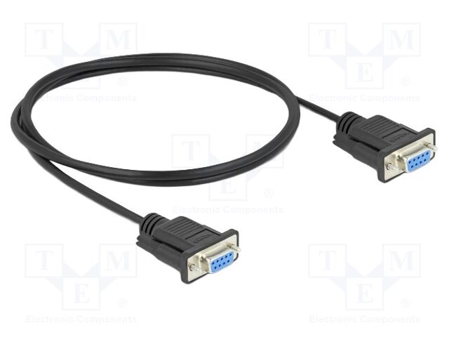 Cable; D-Sub 9pin socket,both sides; PVC; Len: 1m; black