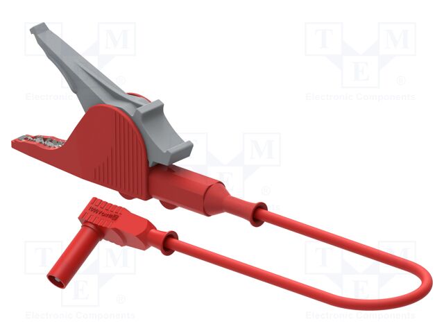 Test lead; 36A; angular banana plug 4mm,aligator clip; Len: 1.5m