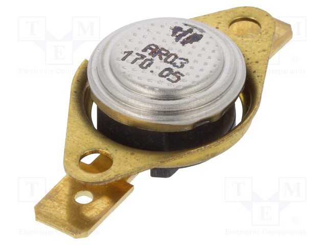 Sensor: thermostat; Output conf: SPST-NC; 170°C; 16A; 250VAC; ±5°C