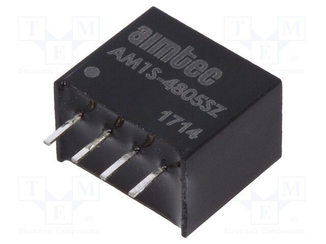 Converter: DC/DC; 1W; Uin: 43.2÷52.8V; 5VDC; Iout: 200mA; SIP4; 1.8g