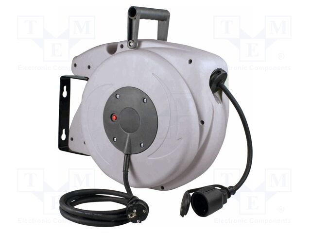 Extension lead; 3G1.5mm2; Sockets: 1; rubber; black; 20m; 16A