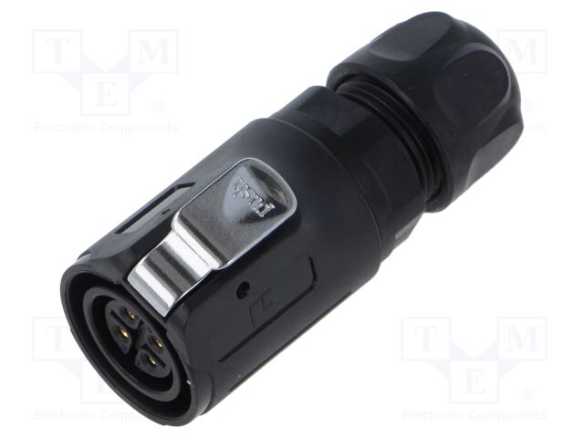 Connector: circular; Quicklock; plug; female; straight; PIN: 4; 400V