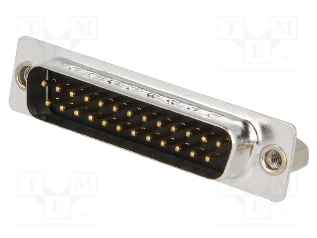 D-Sub; PIN: 25; socket; male; with threaded hole; Locking: screws