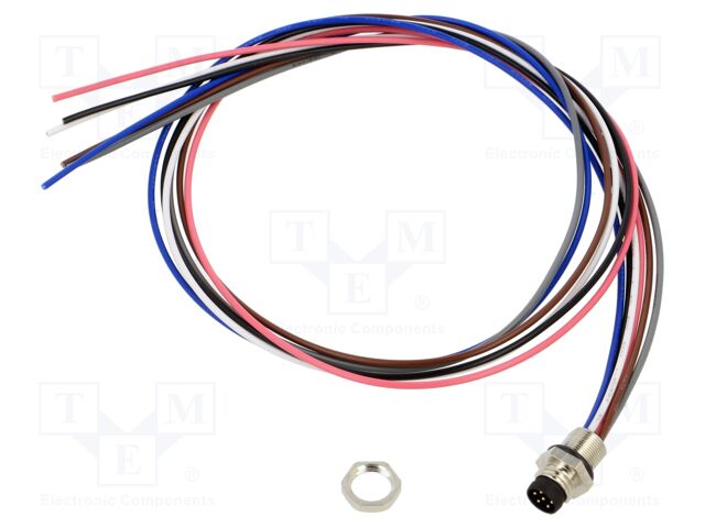 Connector: M8; socket; male; PIN: 6; 0.25mm2; 32V; 1.5A; IP67; 500mm