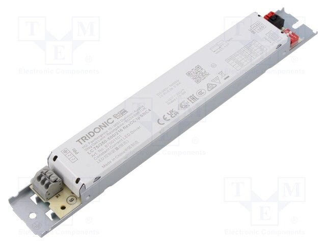 Power supply: switched-mode; LED; 75W; 90÷216VDC; 350÷500mA; IP20